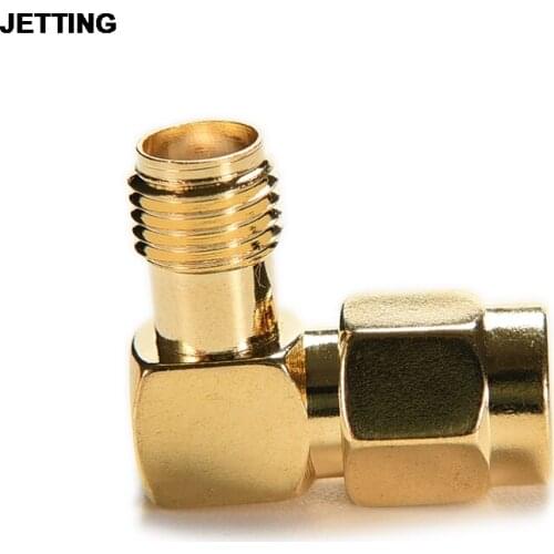 JETTING 3PCS SMA Male To SMA Female Jack RF Adapter Connector Plug 90 Degree Right Angle Gold Drop Shipping