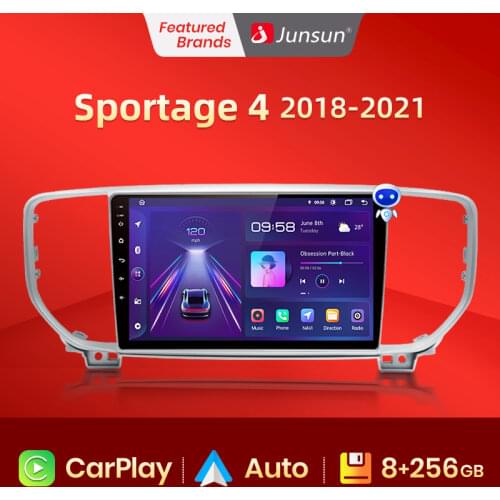 Junsun V1 Android 10.0 AI Voice Control 4G Carplay DSP Car Radio Multimedia GPS Navigator For KIA Sportage 4 2018 2019 2Din dvd
