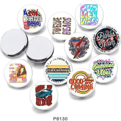 Words 12mm/18mm/20mm/25mm/30mm Round Glass Cabochon Flat Back Making Findings P8130