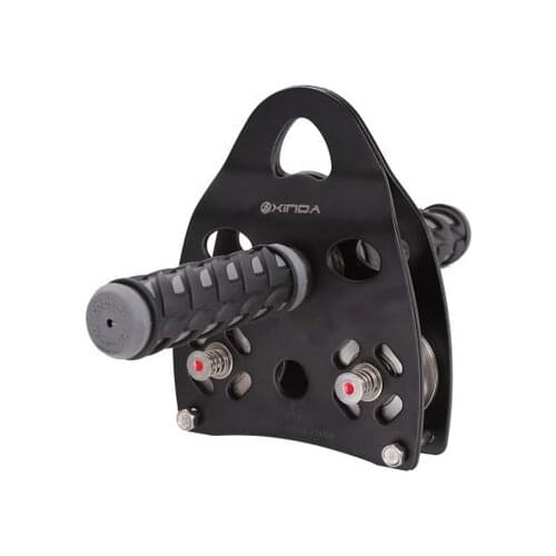 Multifunctional Professional Handle Pulley Roller Gear Outdoor Rock Climbing Tyrolean Traverse Crossing Weight Carriage Fit