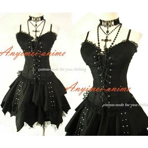 Fondcosplay tripp Fashion Hiphop Gothic Lolita Punk Fashion black cotton Jacket skirt Cosplay Costume Tailor-made[CK1023]