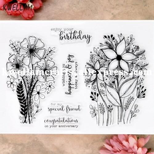 Enjoy Your Birthday For my special friend Flowers Scrapbook photo cards rubber stamp clear stamp transparent stamp 9081516