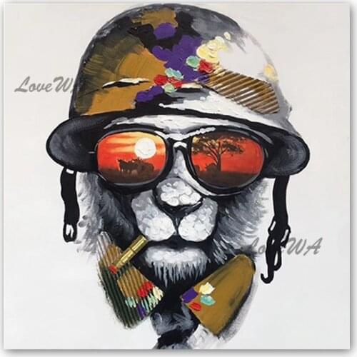 New Abstract Children Room Wall Decor Handmade Pet Dog Oil Painting Wall Hangings Home Decorative Item Animal Picture Canvas Art