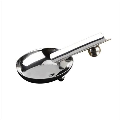 Stainless Steel Ashtray Cigar Rest Holder Desktop Scoop-shaped Container Anti-corrosion Anti-rust Cigar Ashtray excellently