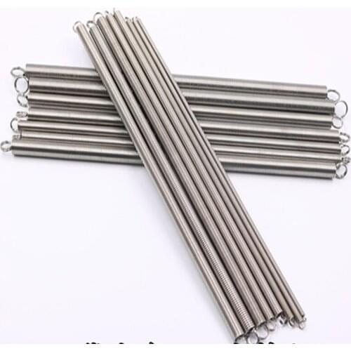 1pcs 304 stainless steel tension spring straight hook small tension spring spot galvanized length300mm spring