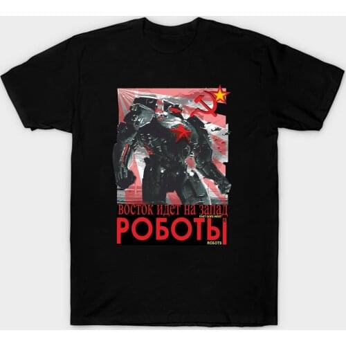 Russia CCCP USSR Propaganda Poster Robot T-Shirt. Summer Cotton O-Neck Short Sleeve Mens T Shirt New S-3XL