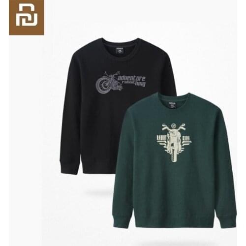 Youpin New man Fashion round neck sweater Printing Loose Comfortable 100% cotton Casual Trendy Streetwear