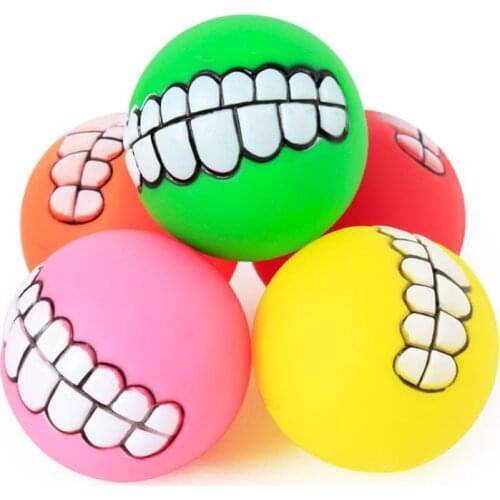 Squeeky Pets Dog Puppy Cat Ball Teeth Toy PVC Chew Sound Dogs Play Fetching Squeak Toys Pet Supplies