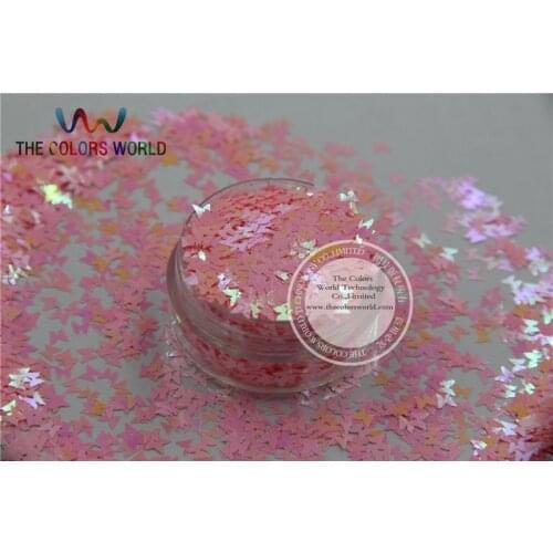 TCI18 Butterfly bowknot shapesPearlescent Iridescent Pink Colors confetti glitter for nail Art DIY decoration 1pack=50g