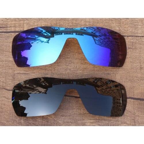Vonxyz 2 Pieces Stealth Black & Ice Mirror Polycarbonate Replacement Lenses for-Oakley Offshoot Frame