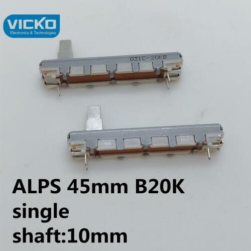Japan sliding potentiometer single ALPS 45mm B20K 20KB 4.5cm shaft 10MM trip 30MM switch