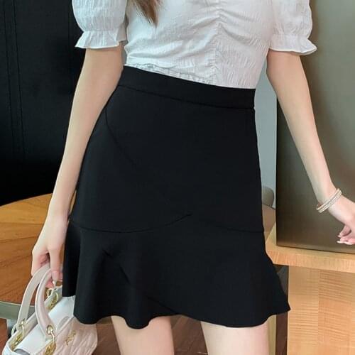 Women Pleated Skirt 2021 Fashion New Summer Harajuku High Waist Skirts Womens Casual Dancing Korean Ladies Mini Mermaid Skirt