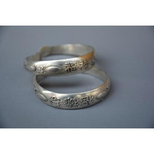 Rare Qing Dynasty Silver bracelet,#02, a pair, free shipping