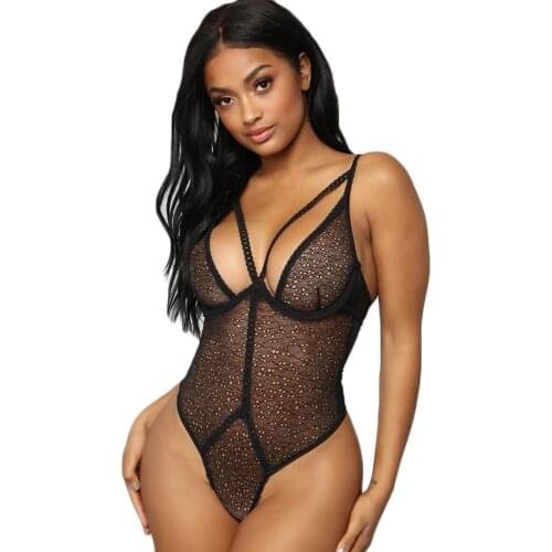 Plus Size Black Sexy Lingerie Feminina Lace Bodysuit sexy underwear women Porn Babydoll Dress Nuisette porno Erotic Lingerie