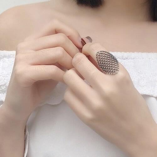 Kinel Real 925 Sterling Silver Mesh Ring Fashion Vintage for Women Opening Rings Fine Jewelry 2020 New Accessories Gift