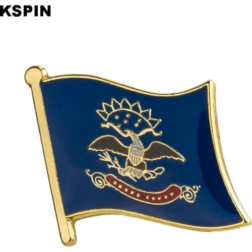 U.S.A North Dakota State Badges Flag Badge Flag Lapal Pin On Backpack Pins For Clothes 10pcs XY0216