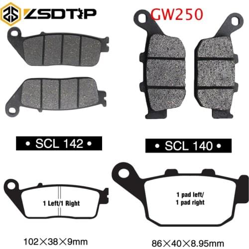 ZSDTRP for Suzuki GW250 2015 2016 Motorcycle Brake Pads Set Semi-Metal Front Disc and Rear Disc Brake Pads Racing