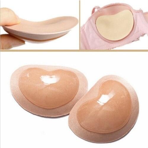 1Pair Invisible Heart Padding Magic Bra Insert Pads Push Up Silicone Self Adhesive Breast Enhancer Women Intimates Dropshipp