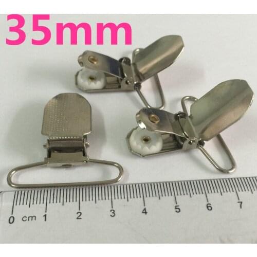 10pcs/lot 35MM Pitted Face Metal Suspender Paci Pacifier Clips RibbonLead Free Suspender Paci Pacifier Clips Ribbon Craft Sewing