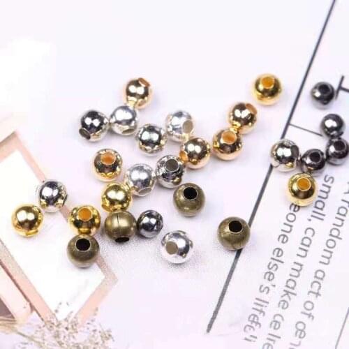 100pcs/Lot 2/2.4/3.2/4/5/6mm High Quality Round Beads Positioning Beads Spacer Beads Diy Jewelry Findings Accessoriess Wholesale