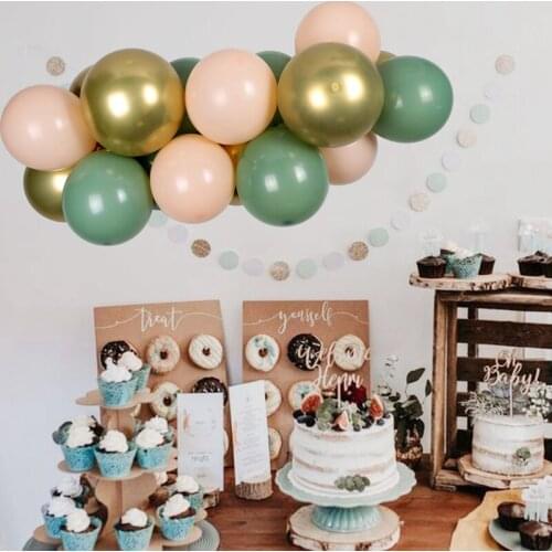 19pcs Balloons Garland Arch Kit Macaron Avocado Green Pastel Latex Balloon RETRO Green Birthday Wedding Baby Shower Party Decor