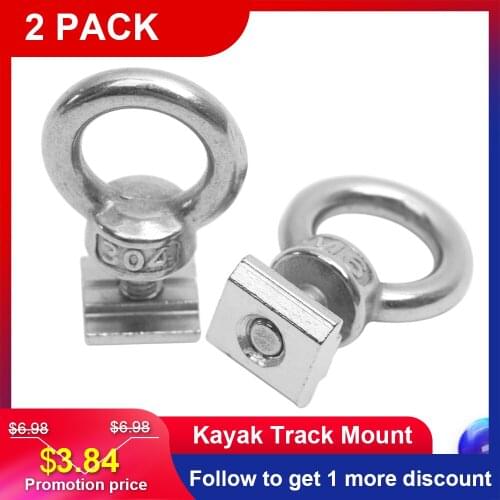 2 Pack Kayak Track Mount Tie Down Eyelet for Bungee Cord Rope Rowing Fishing Boat Kayak Inflatable Boat Kayak Accessories
