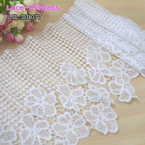 2 yards width 28CM white embroidery crinoline Lace fabric DIY skirt hem costumes Accessories Wedding Sewing Edge lace trim DB077