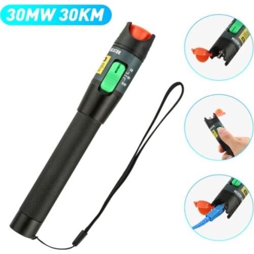 30MW FTTH Fiber Optic Tester Pen Type Red Laser optical fiberLight 10KM Visual Fault Locator Optical Cable Tester 5-30MW Range