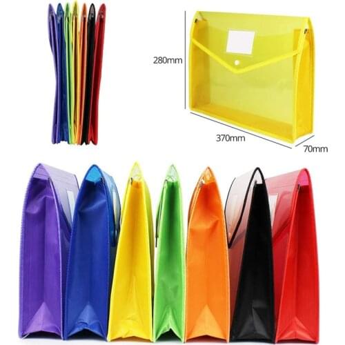 A4 Plastic Wallet Folder Envelope,Waterproof Poly Envelope Plastic File Wallet Document Folder with Button Closure