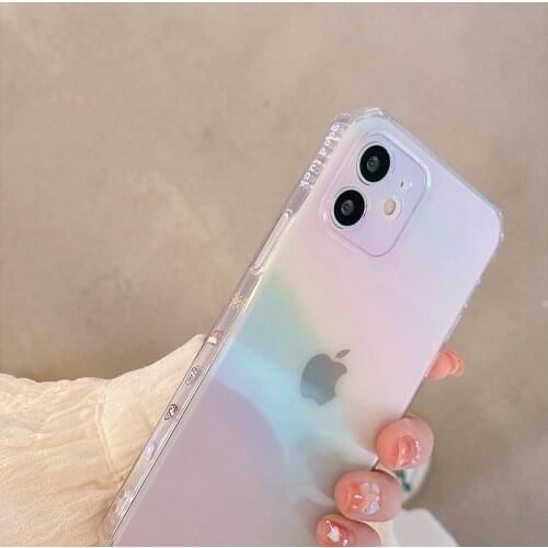For iPhone 12 Pro Case Cute Pattern Clear Phone Case For 11 Pro Max XR XS Max 7 8 Plus SE Soft TPU Shockproof Phone Cover Coque