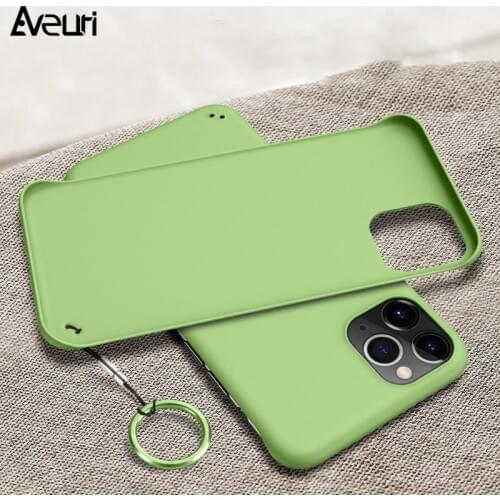 Borderless Ring Phone Case For iPhone 6 6S 7 8 Plus X XR XS MAX Coque Luxury Matte Hard PC Cover Case For iPhone 11 Pro Max