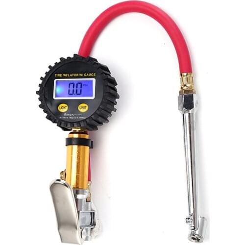 Digital Tire Pressure Gauge with Dual Chuck Nozzle, Tire Inflator Gauge for Car Truck, PSI, KPa, Bar, Kgf/cm2 Unit Conversion