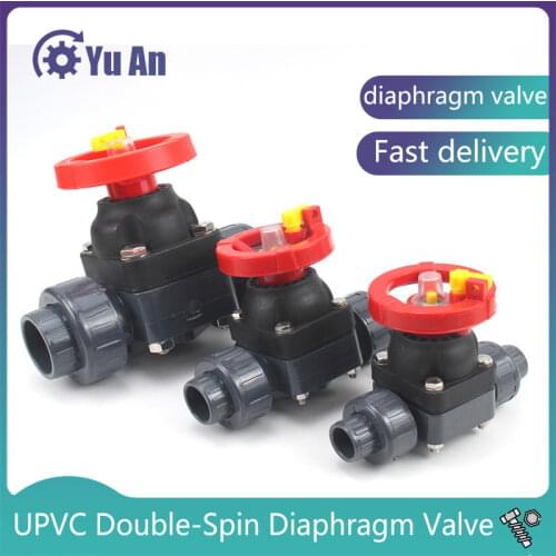 1pc 20-50mm UPVC Gate Diaphragm Valve Aquarium Tank Irrigation Pipe Adapter Garden Water Connectors Male Insertion Union Type