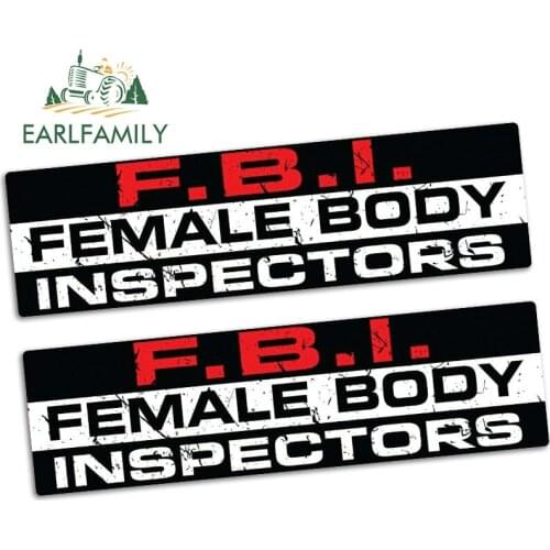 EARLFAMILY 15cm x 4.2cm for Female Body Inspectors Funny Car Sticker Vinyl JDM Car Truck 4X4 Offroad 4WD RACE DRIFT Decal 2pcs