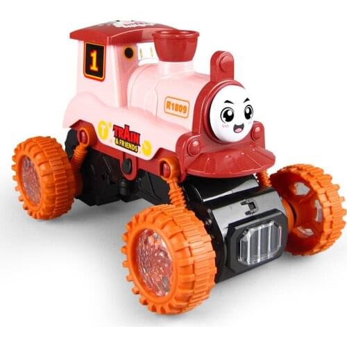 Electric Rotating Spray Train With Lights Music Automatic Walking Toys Early Learning Baby Kid Birthday Gift