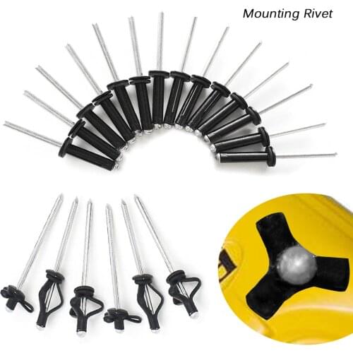 20 PCS Kayak Canoe Tri Grip Rivet Aluminum Deep Water Long Grip Tri-Fold Bulb Mounting Rivet Rowing Boat Kayak Accessories Black