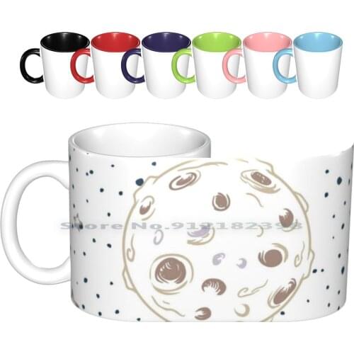 The Moon Ceramic Mugs Coffee Cups Milk Tea Mug Moon Luna The Moon Space Star Stella Stelle Spazio Pianeta Satellite Creative