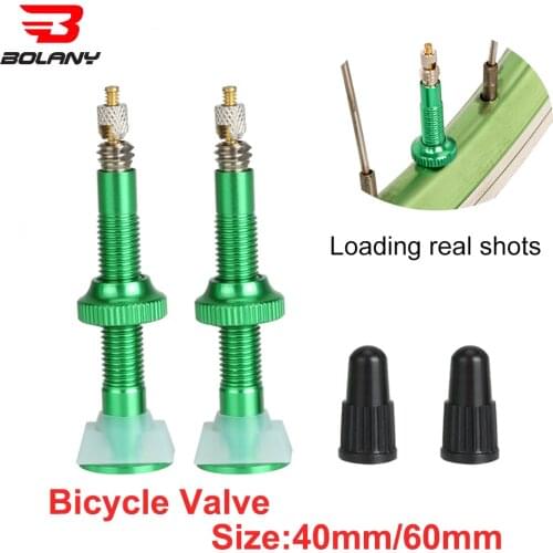 BOLANY 1 Pair Bicycle Valve 40mm /60mm MTB Road Bike Extender Valves Tubeless Vacuum Nozzle Aluminum Alloy Sealant Accessories