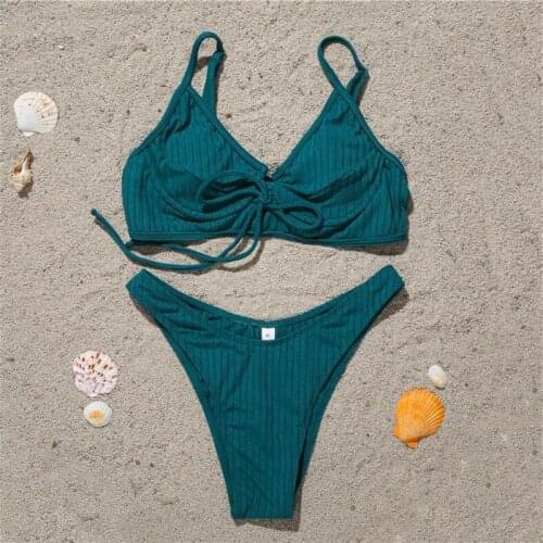 Bikini swimwear women green swimsuits 2021 sexy bathing suit biquini maillot de bain femme monokini Bikini beachwear