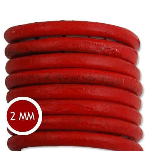 Fashion Jewelry making material 2mm red round leather cord, sold 50yards/roll