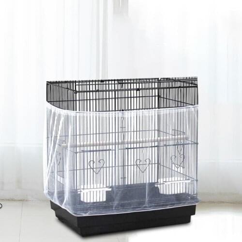 Nylon Adjustable Bird Cage Dust Cover Mesh Dustproof Birdcage Cover Shell Skirt Net Catcher Bird Accessories Bird Supplies