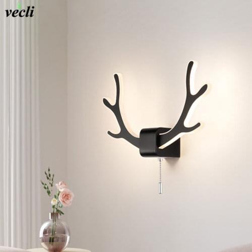 Nordic LED Wall Lamp with switch 8W indoor lights Bedroom Bedside corridor wall light For Home decoration light 85-265V