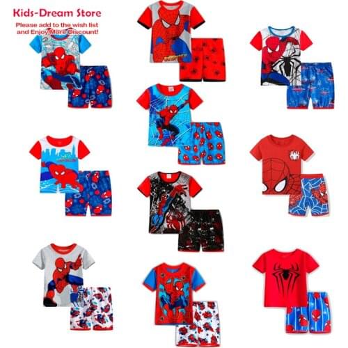 2021 New Boys Pajamas Set Cartoon Cosy Round for Child Kids Short Sleeve Pyjamas Girls Boys Sleepwear Pajama Set