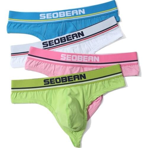 New Mens G-strings Briefs T-back underwear thong Cotton Comfy Seamless One-Piece Underwear