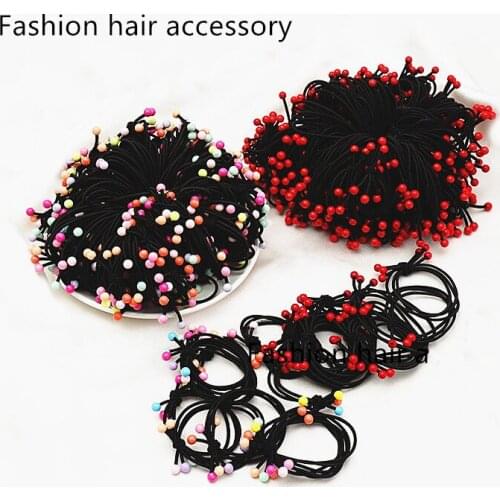 Wholesale 50pcs/lot New Korean Hair Accessories Women Rubber Bands Scrunchy Elastic Hair Bands Cute Girls Headband Decorations