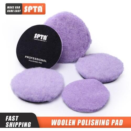 Shine Guys 2"/3"/5"/6" Purple Wool Pad High Density Lambs Wool Polish buffing Pad Wool Polishing Pad for Car Detail Polishing