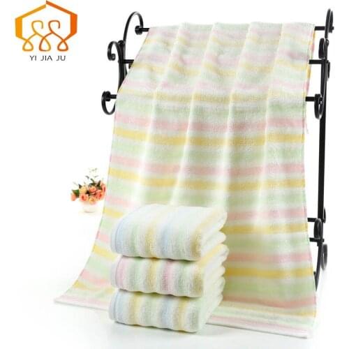 Stripe Multicolor Cotton Bath Towel Health Soft Hight Water Absorbent Rainbow Beach Towels Spring/Autumn Swimming Spa Towel