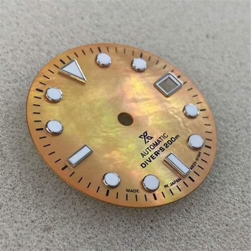 29MM Replacement Watch Dial Green Luminous Dial for NH35/4R36 Watch Movement Modification Part