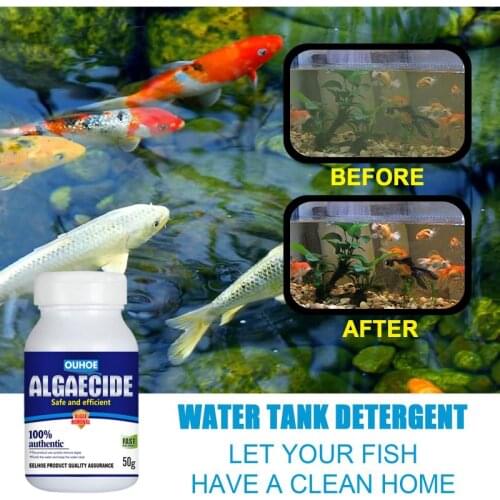 50g Algaecide Water Purification Algae Repellent Agent Aquarium Fish Tank Washing Tool Algaecide Aquarium Algaecide Reduce Algae