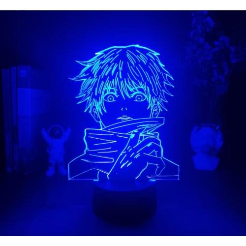 Anime Jujutsu Kaisen Figurine Lamp Satoru Gojo LED Night Light Cool Birthday Gift Nightlight rgb flashing USB Powered 3D Lamp